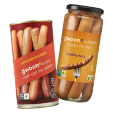 g'woon cocktail-, bock-, knakworst of Frankfurters